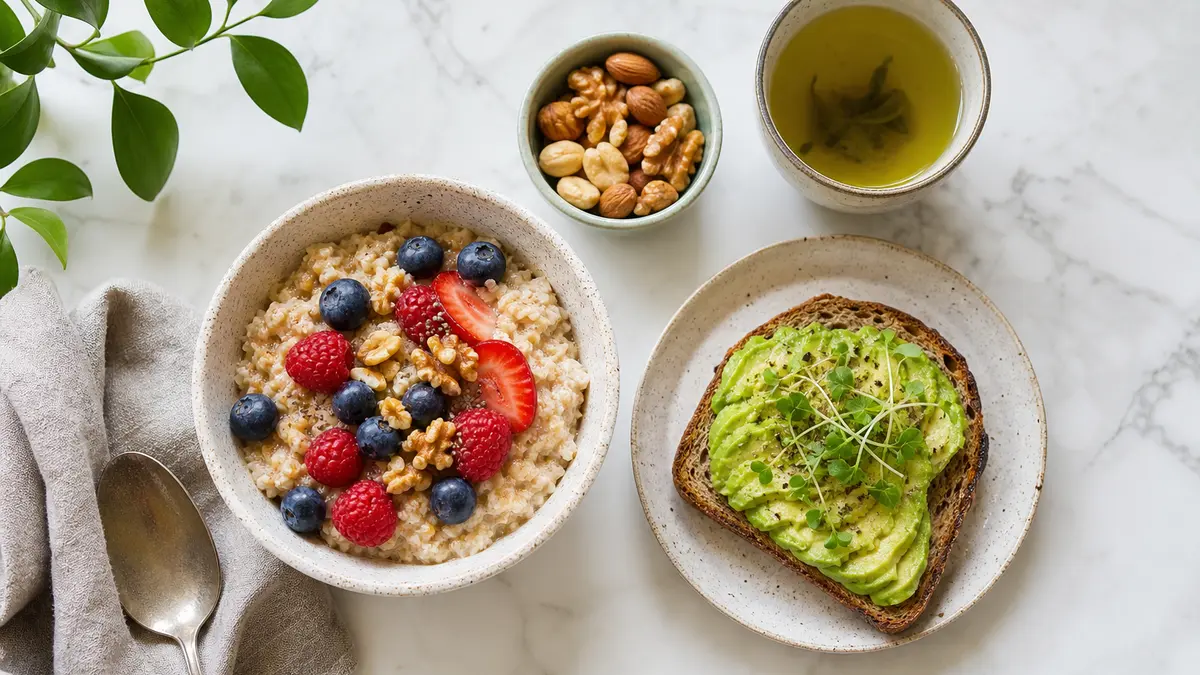 Desayuno y tentempiés que apoyan un perfil lipídico más favorable