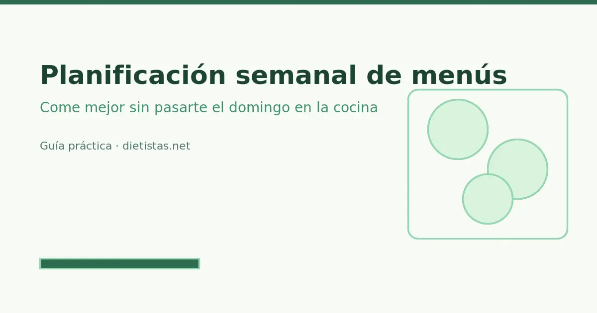 Planificador semanal de menús saludables sobre mesa de cocina