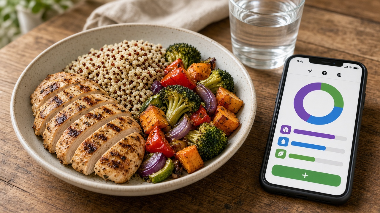 Plato equilibrado con proteína, verdura e hidratos de calidad para mantener energía estable