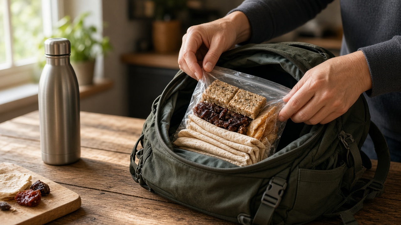 Tentempiés para senderismo en la mochila